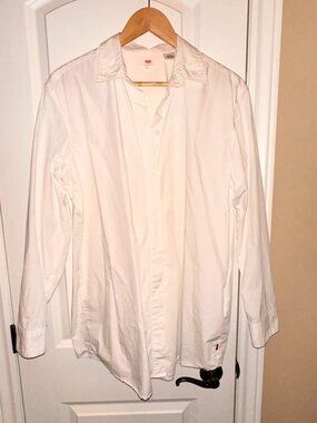 Levi's White Button Down Open-Back Cotton Long Sleeve Shirt - Size L/XL